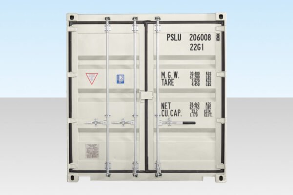 1008-SALE-20FT-STD-ONE-TRIP-RAL-9003-front-960x640-1-600x400-1 20Ft Shipping Container (One Trip) – White