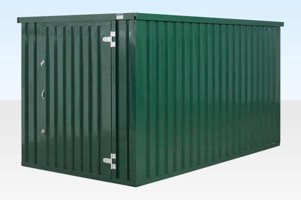 257-4M-Green-Store 4m x 2.1m Powder Coated Flat Packed Store