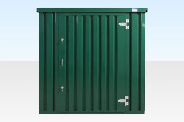 257-4M-Green-Store-Front 4m x 2.1m Powder Coated Flat Packed Store