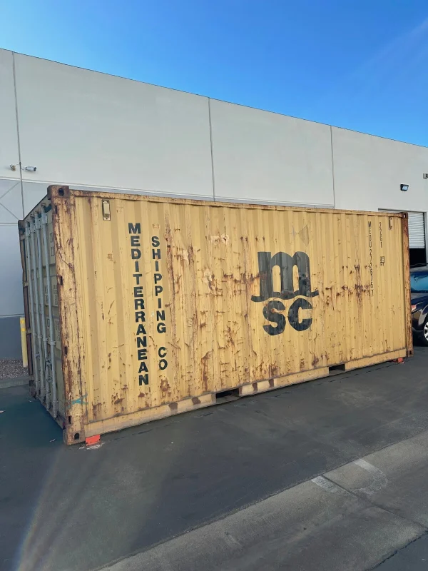 s-l1600-7-18 Used 20ft Conex Shipping / Storage Container – Yellow/Gold – Priced to Sell!