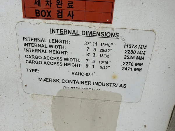 s-l1600-8-11 Maersk Used 40ft Cold Storage Reefer Container – Model CCR18060
